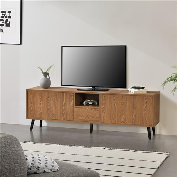 Grote foto tv meubel hedemora druk en open 140x30x45 5 cm houtkleurig huis en inrichting overige