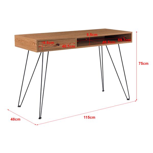 Grote foto bureau munkfors met lade 115x48x75 cm houtkleurig en zwart huis en inrichting stoelen