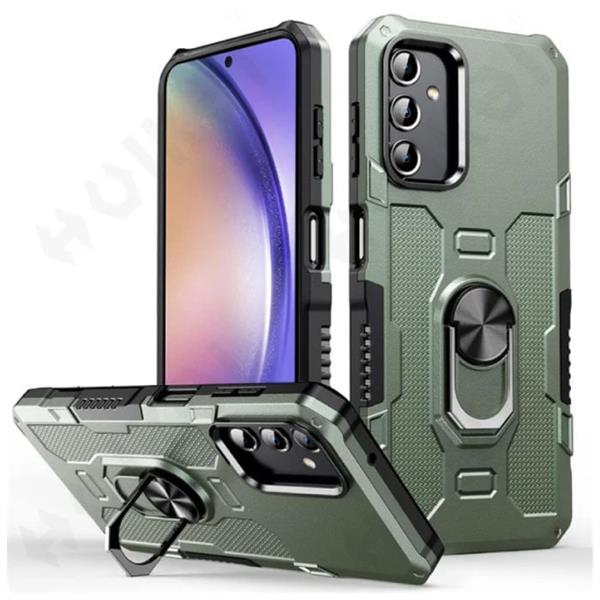 Grote foto samsung galaxy a14 hoesje kickstand magneet shockproof cover met popgrip groen telecommunicatie mobieltjes