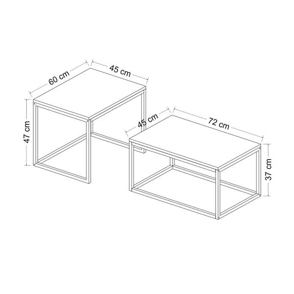 Grote foto en.casa salontafel set van 2 aabenraa zwart mat huis en inrichting eettafels