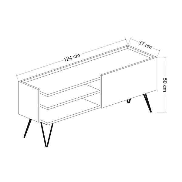 Grote foto en.casa tv meubel dronninglund 124x37x50 cm zwart huis en inrichting eettafels