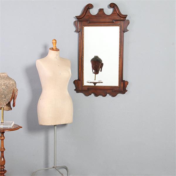 Grote foto antieke spiegels mahoniehouten spiegellijst met goudkleurig lijstwerk ca. 1890 no.901240 antiek en kunst spiegels