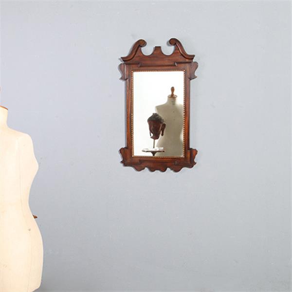 Grote foto antieke spiegels mahoniehouten spiegellijst met goudkleurig lijstwerk ca. 1890 no.901240 antiek en kunst spiegels