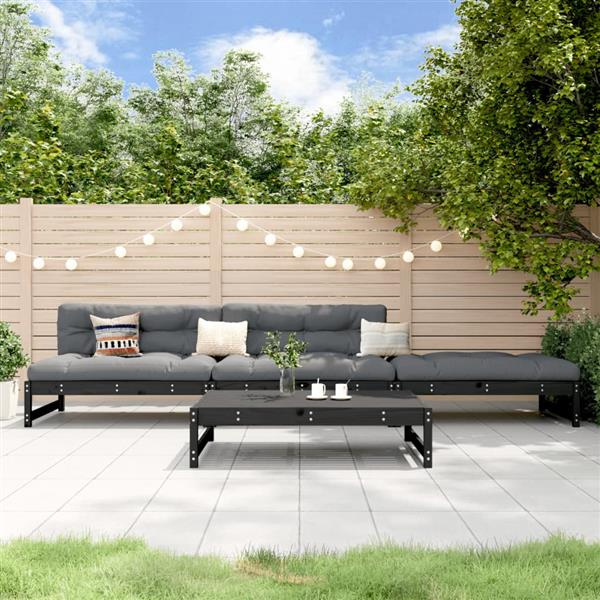 Grote foto vidaxl 4 delige loungeset massief grenenhout zwart tuin en terras tuinmeubelen