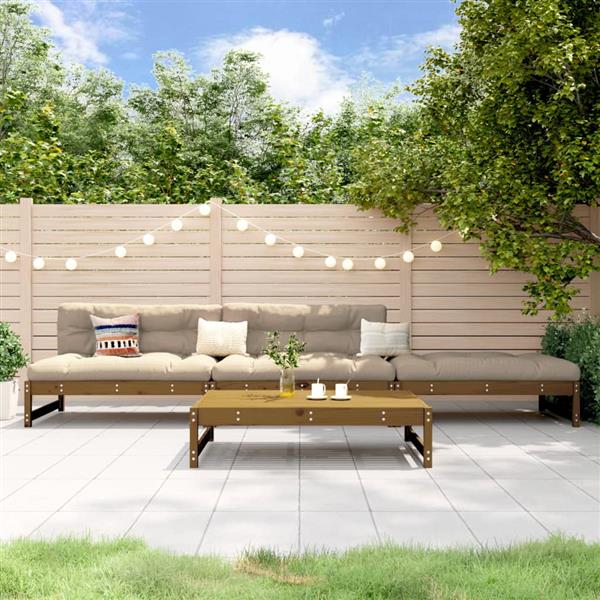 Grote foto vidaxl 4 delige loungeset massief grenenhout honingbruin tuin en terras tuinmeubelen