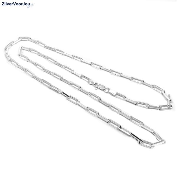 Grote foto zilveren paperclip schakel ketting 45 cm 3.5mm sieraden tassen en uiterlijk kettingen