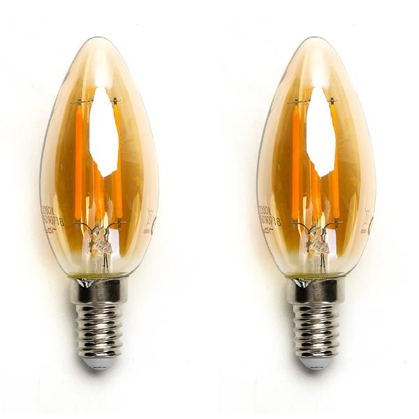Grote foto kaarslamp e14 2 stuks 4w 40w warmwit 2200k amber glas huis en inrichting overige