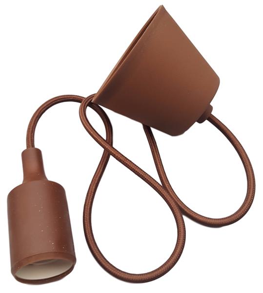 Grote foto led lamp diy pendel hanglamp strijkijzer snoer e27 siliconen fitting chocolade huis en inrichting overige