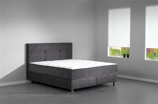 Grote foto hilton boxspring vlak 2 persoons antraciet diamant slaapcomfort huis en inrichting bedden