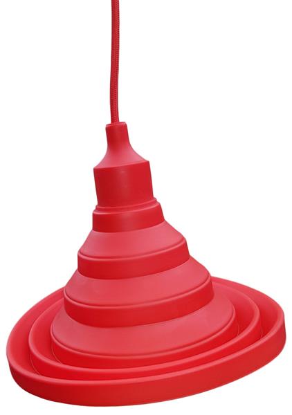 Grote foto led lamp diy vouwbare hanglamp strijkijzer snoer e27 siliconen fitting rood huis en inrichting overige