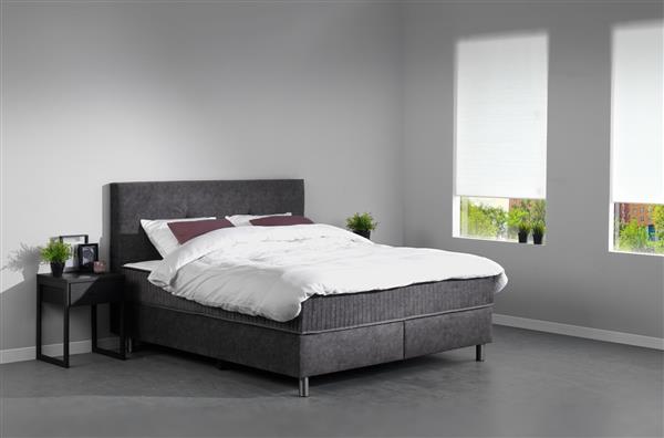 Grote foto hilton boxspring vlak 2 persoons antraciet diamant slaapcomfort huis en inrichting bedden