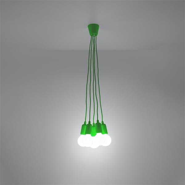 Grote foto plafondlamp diego 5 groen diy 5 x e27 fitting excl lamp 90cm ip20 huis en inrichting overige