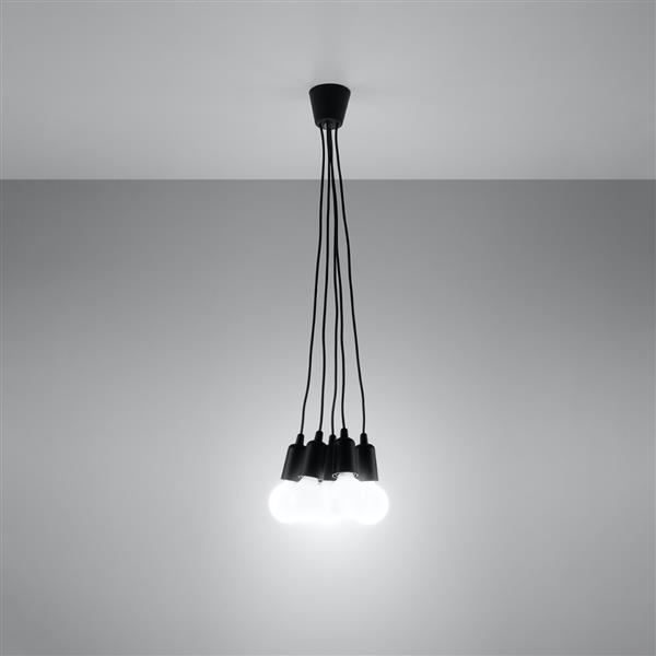 Grote foto plafondlamp diego 5 zwart diy 5 x e27 fitting excl lamp 90cm ip20 huis en inrichting overige