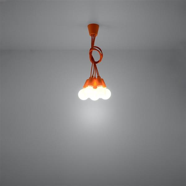 Grote foto plafondlamp diego 5 oranje diy 5 x e27 fitting excl lamp 90cm ip20 huis en inrichting overige