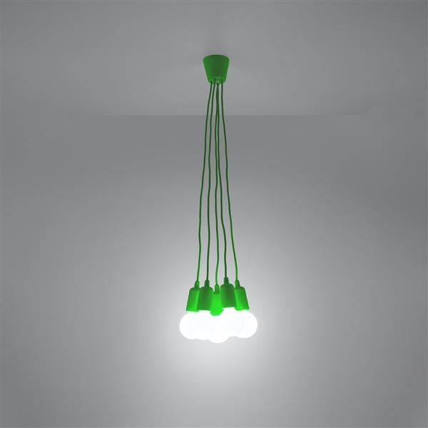 Grote foto plafondlamp diego 5 groen diy 5 x e27 fitting excl lamp 90cm ip20 huis en inrichting overige
