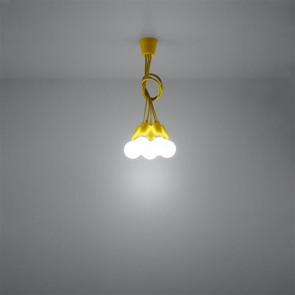 Grote foto plafondlamp diego 5 geel diy 5 x e27 fitting excl lamp 90cm ip20 huis en inrichting overige