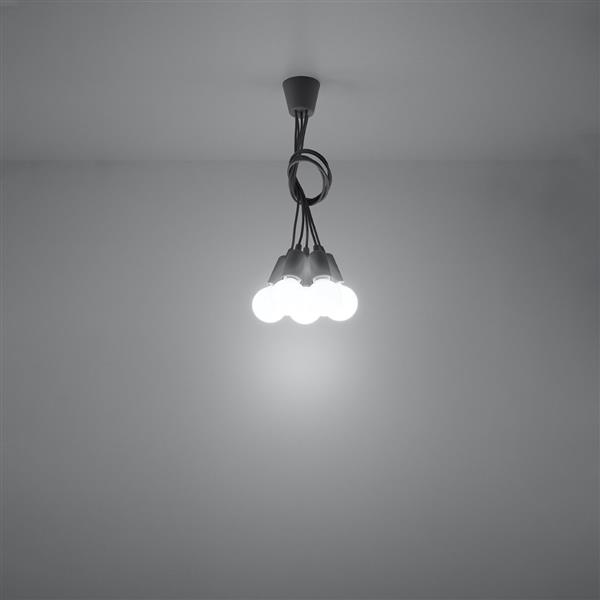 Grote foto plafondlamp diego 5 grijs diy 5 x e27 fitting excl lamp 90cm ip20 huis en inrichting overige