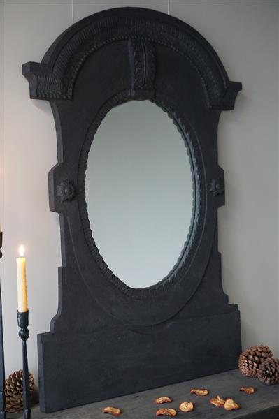 Grote foto houten spiegel puccini mat zwart h120 x b80 cm huis en inrichting complete badkamers