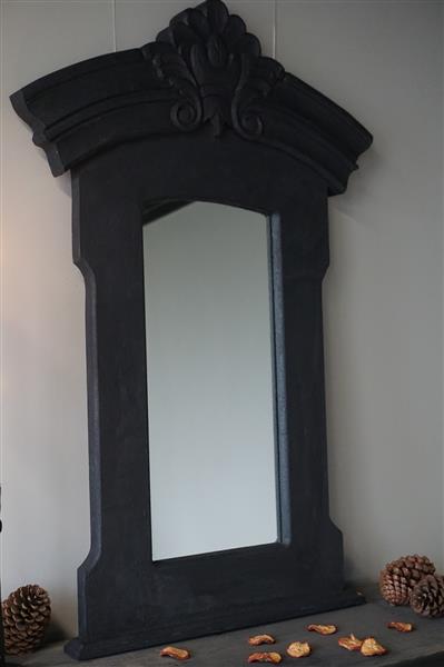 Grote foto houten spiegel ravel mat zwart h120 x b80 cm huis en inrichting complete badkamers