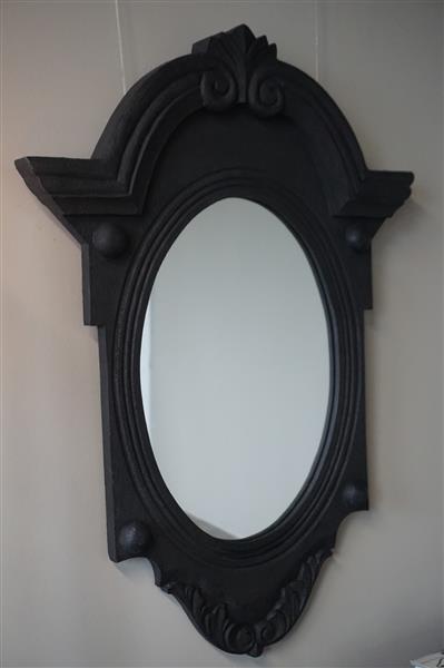 Grote foto houten spiegel vivaldi mat zwart h85 x b59 cm huis en inrichting complete badkamers