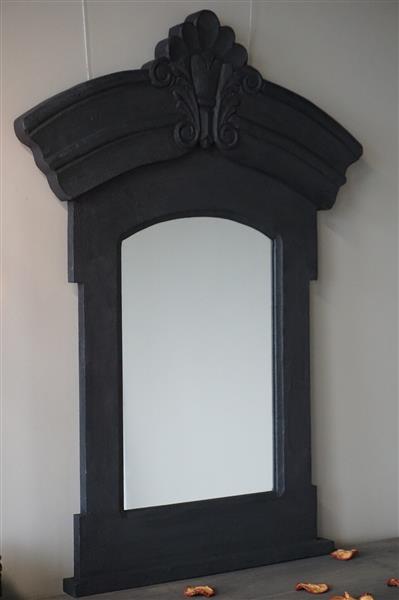 Grote foto houten spiegel mahler mat zwart h100 x b70 cm huis en inrichting complete badkamers
