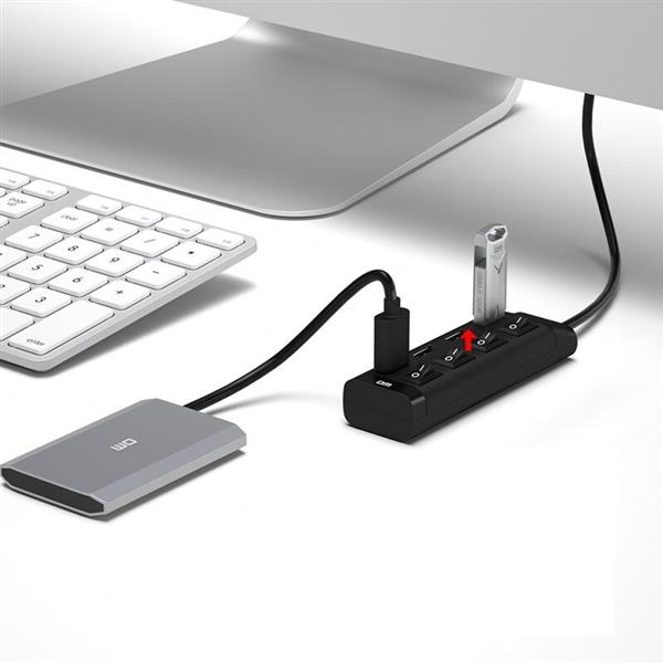 Grote foto drphone dm chb5 4 poorts usb hub met aan uit schakelaar usb 2.0 480mbps extender splitter voor p computers en software overige computers en software