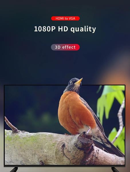 Grote foto drphone dm33 hdmi naar vga kabel 1080p hd 10 2 gbps met audio adapter kabel 1.8m zwart telecommunicatie opladers en autoladers