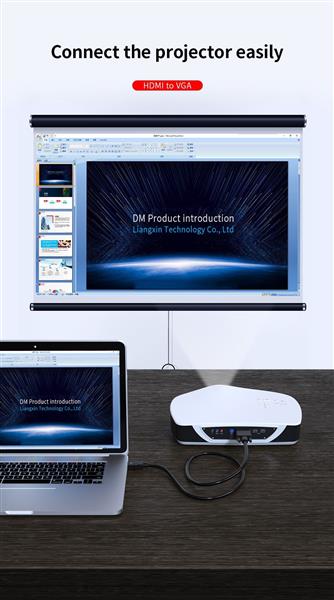 Grote foto drphone dm33 hdmi naar vga kabel 1080p hd 10 2 gbps met audio adapter kabel 1.8m zwart telecommunicatie opladers en autoladers