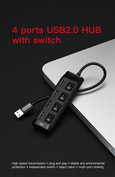 Grote foto drphone dm chb5 4 poorts usb hub met aan uit schakelaar usb 2.0 480mbps extender splitter voor p computers en software overige computers en software