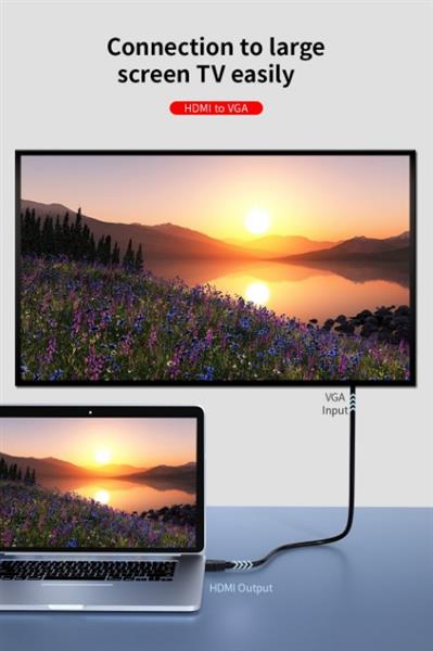 Grote foto drphone dm33 hdmi naar vga kabel 1080p hd 10 2 gbps met audio adapter kabel 1.8m zwart telecommunicatie opladers en autoladers