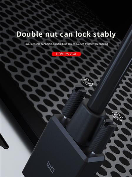 Grote foto drphone dm33 hdmi naar vga kabel 1080p hd 10 2 gbps met audio adapter kabel 1.8m zwart telecommunicatie opladers en autoladers