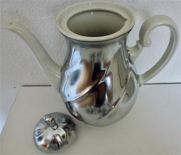 Grote foto demeyere koffieservies porselein verzilverd antiek en kunst curiosa en brocante