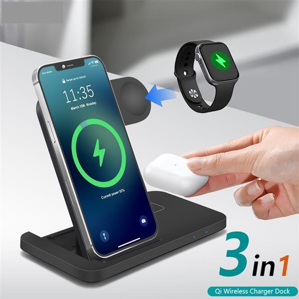 Grote foto drphone legend7 pro 15w 3 in 1 draadloze oplader dock geschikt voor apple watch iphone a telecommunicatie opladers en autoladers