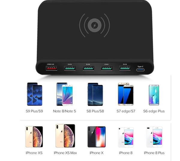 Grote foto drphone smartc5 draadloos laadstation usb hub oplader draadloze lader qualcomm 3.0 pd opladen telecommunicatie opladers en autoladers