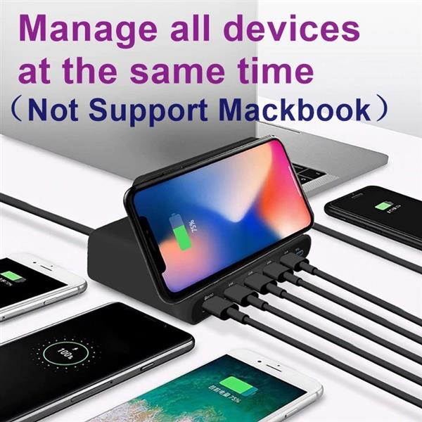 Grote foto drphone smartc5 draadloos laadstation usb hub oplader draadloze lader qualcomm 3.0 pd opladen telecommunicatie opladers en autoladers