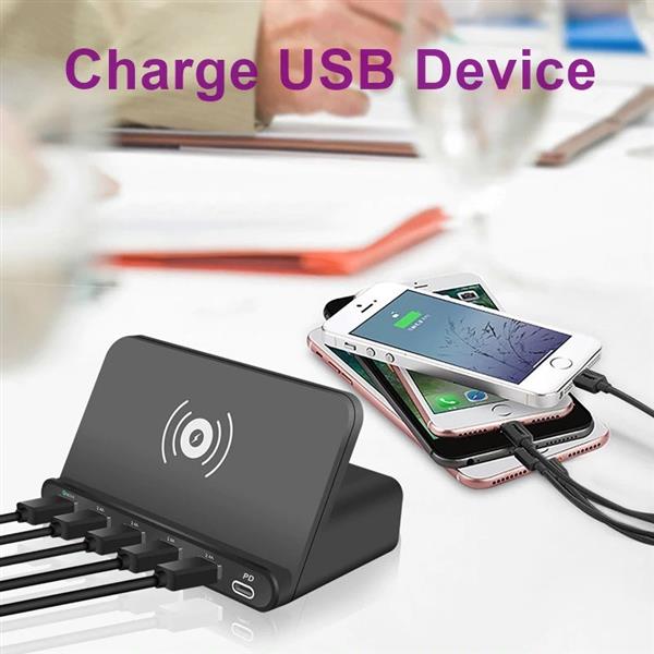 Grote foto drphone smartc5 draadloos laadstation usb hub oplader draadloze lader qualcomm 3.0 pd opladen telecommunicatie opladers en autoladers