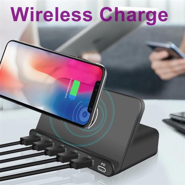 Grote foto drphone smartc5 draadloos laadstation usb hub oplader draadloze lader qualcomm 3.0 pd opladen telecommunicatie opladers en autoladers