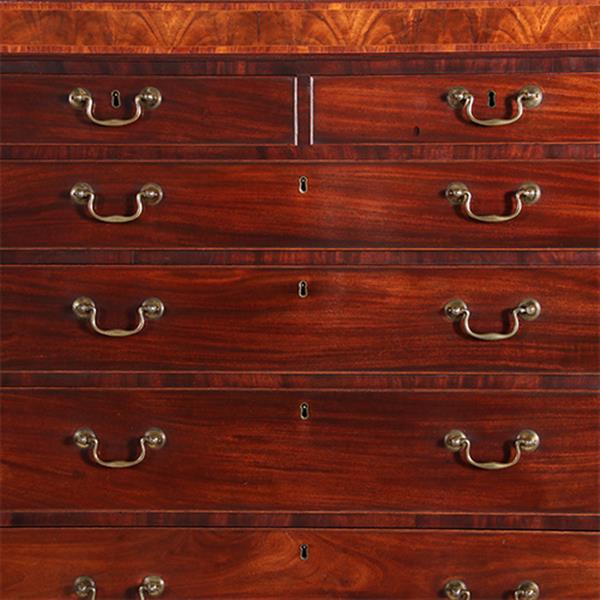 Grote foto antieke ladenkasten chest on chest tallboy ca. 1790 in mahonie met bureau no.910661 antiek en kunst overige in antiek gebruiksvoorwerpen