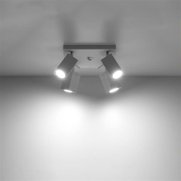 Grote foto plafondlamp merida 4 wit 4x gu10 lamphouder 25x25x16cm ip20 230v ac huis en inrichting overige