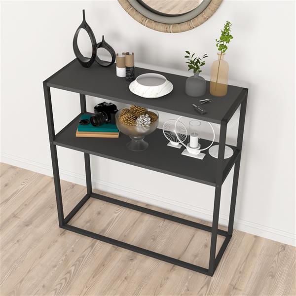 Grote foto en.casa console tafel hemsedal sidetable 90x90x33 5 cm antraciet huis en inrichting eettafels