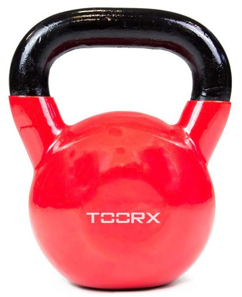 Grote foto toorx fitness kettlebell vinyl gekleurd 12 kg paars sport en fitness fitness