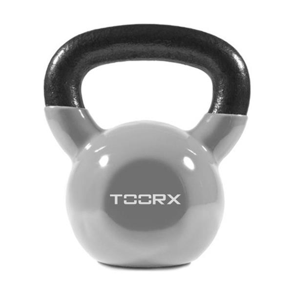 Grote foto toorx fitness kettlebell vinyl gekleurd 12 kg paars sport en fitness fitness