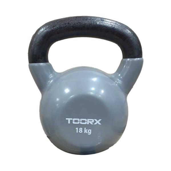 Grote foto toorx fitness kettlebell vinyl gekleurd 12 kg paars sport en fitness fitness