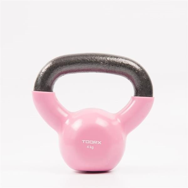 Grote foto toorx fitness kettlebell vinyl gekleurd 12 kg paars sport en fitness fitness