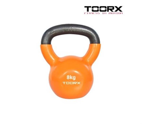 Grote foto toorx fitness kettlebell vinyl gekleurd 12 kg paars sport en fitness fitness