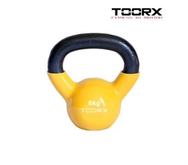 Grote foto toorx fitness kettlebell vinyl gekleurd 12 kg paars sport en fitness fitness