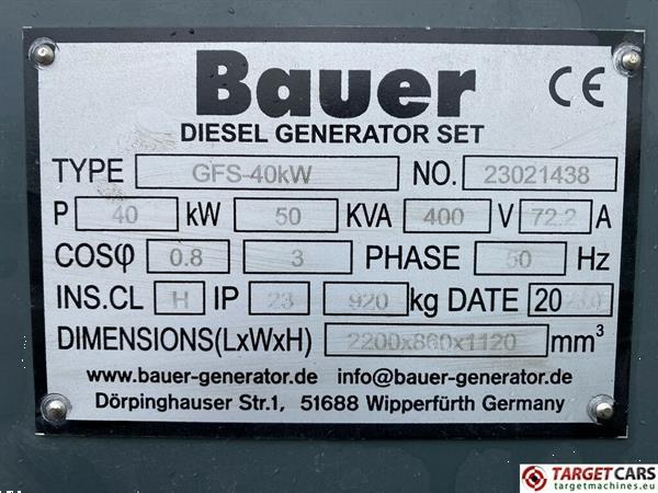 Grote foto bauer gfs 40kw ats 50kva diesel generator 400 230v new unused doe het zelf en verbouw aggregaten
