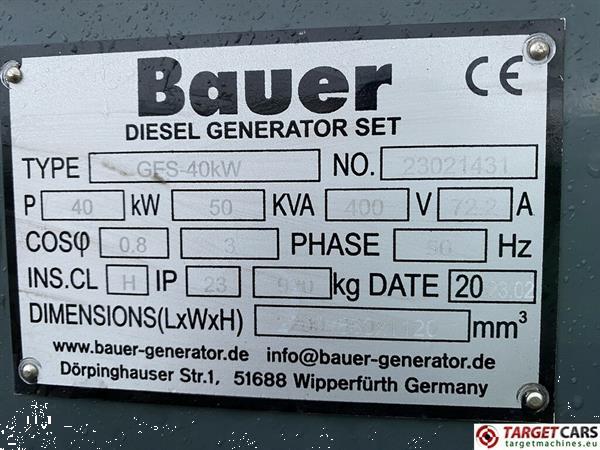Grote foto bauer gfs 40kw ats 50kva diesel generator 400 230v new unused doe het zelf en verbouw aggregaten