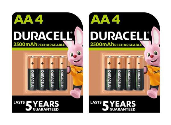 Grote foto duracell rechargeable aa 2500mah batterijen oplaadbare batterijen 8 stuks audio tv en foto algemeen