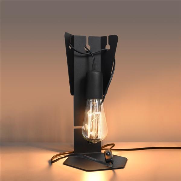 Grote foto tafellamp arby zwart 1x e27 lampvoet 15x15x31cm ip20 huis en inrichting overige